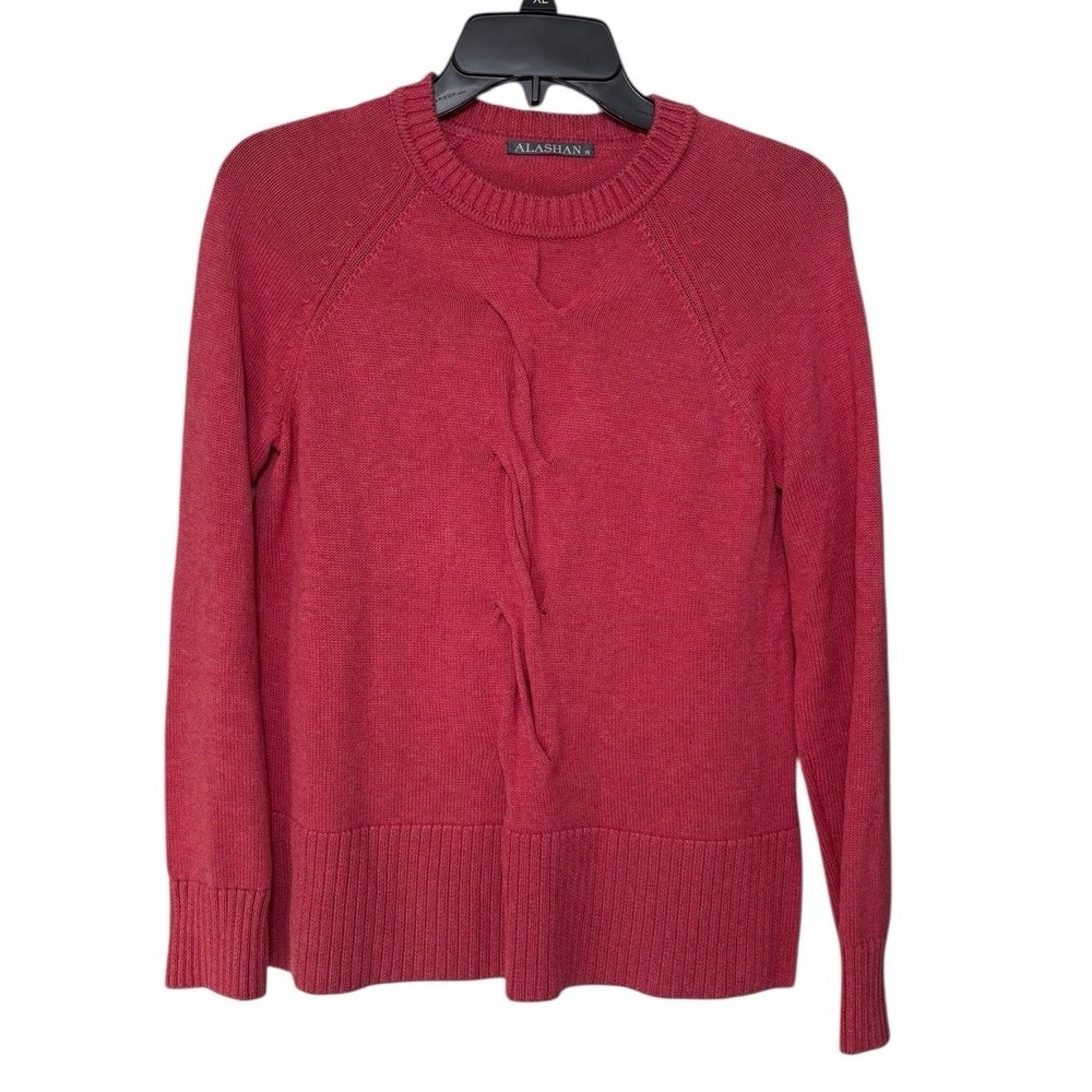 Alashan Mauve‎ Cable Knit Sweater Size XS Crewneck Cotton Cashmere